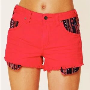 Free People Red Cut Off Shorts 29 Baja